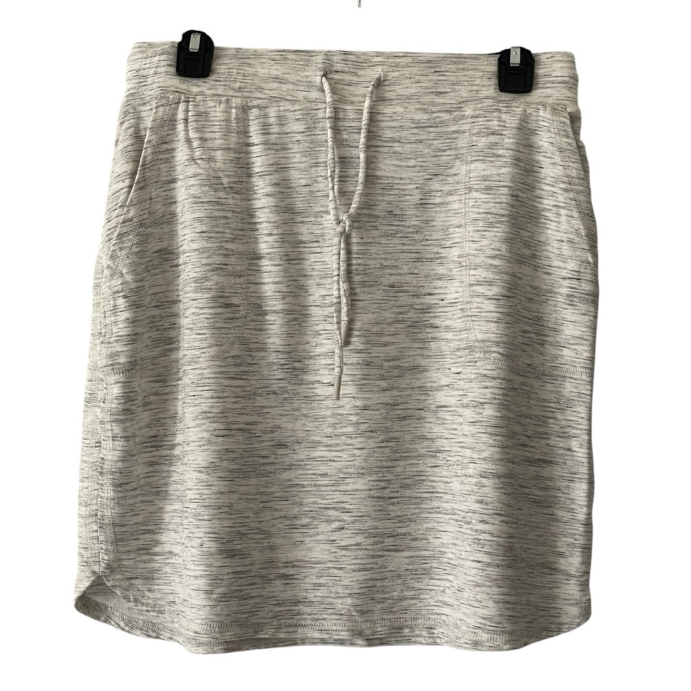 Hilary Radley Heather Gray Casual Skirt with Pockets Jersey Soft Feel Women Sz M